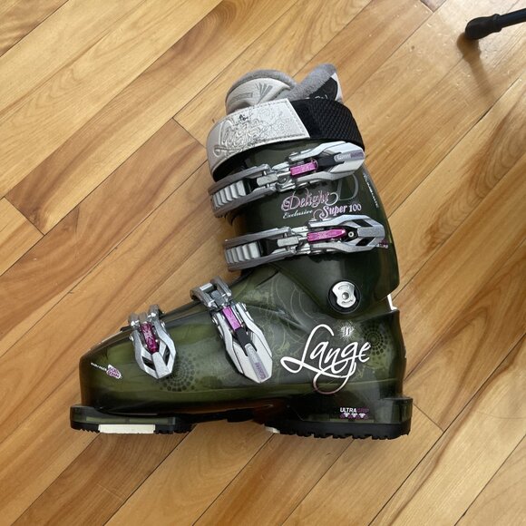 Lange Delight Exclusive Super 100 Women Ski Boots ClimbMatic Green 22/23.5 280mm - Picture 5 of 16